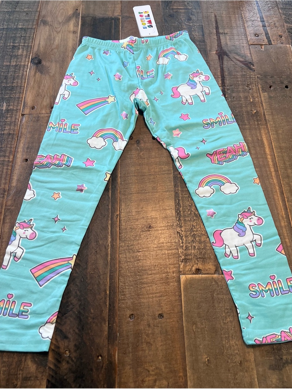 Dot Dot Smile size 7 girls unicorn and rainbow leggings new